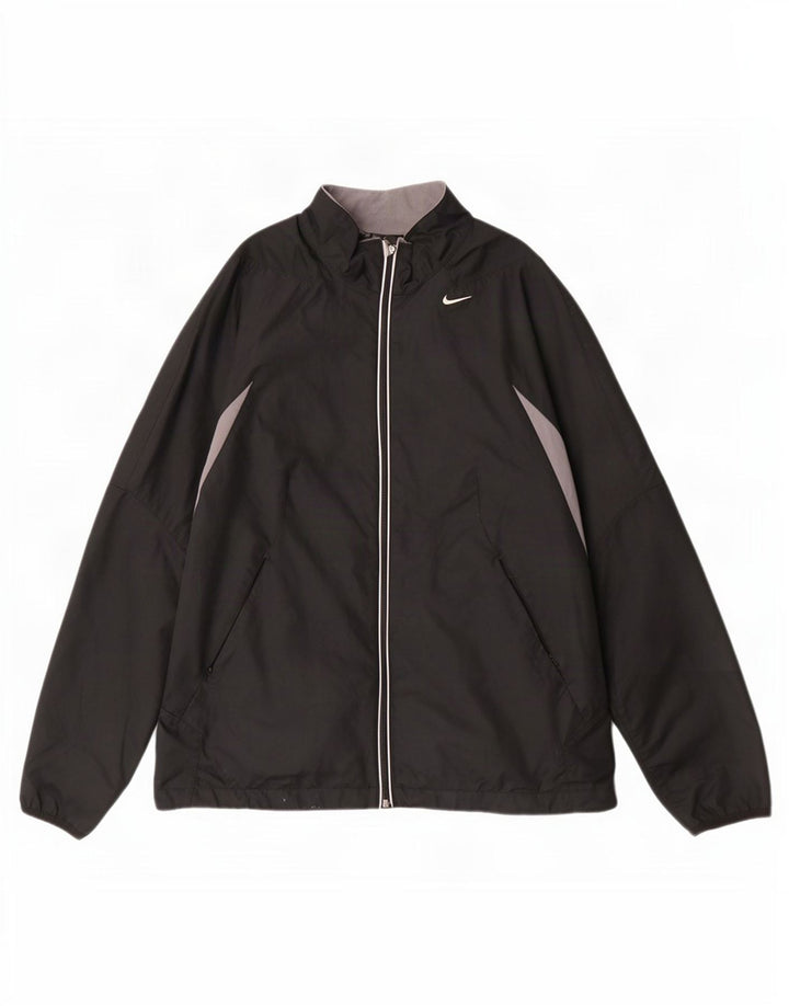 Nike Veste de survêtement pour femme US 12/14 Large Noir Colorblock Polyester