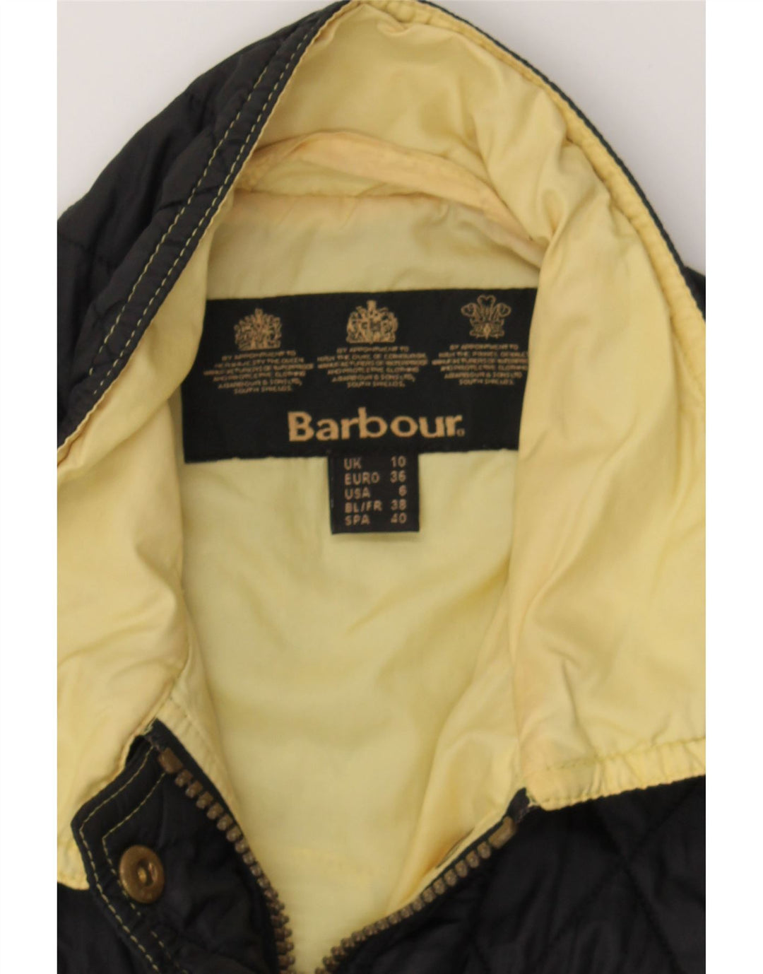 BARBOUR Womens Quilted Jacket UK 10 Small Black Polyester Vintage Barbour and Second-Hand Barbour from Messina Hembry 