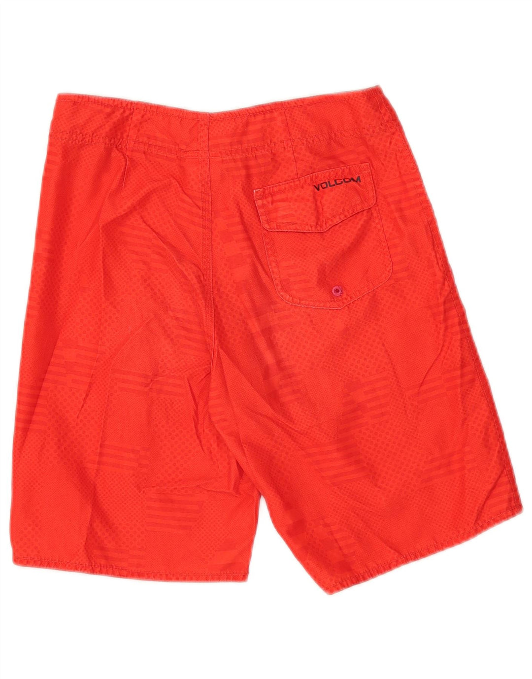 Volcom Short de Bain Garçon 11-12 ans Rouge Rayé Polyester