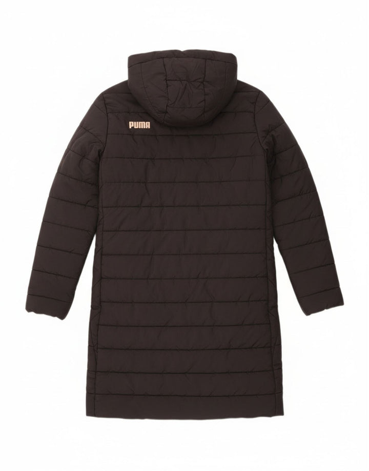 Puma Manteau rembourré à capuche pour femme UK 6 XS Noir Polyester