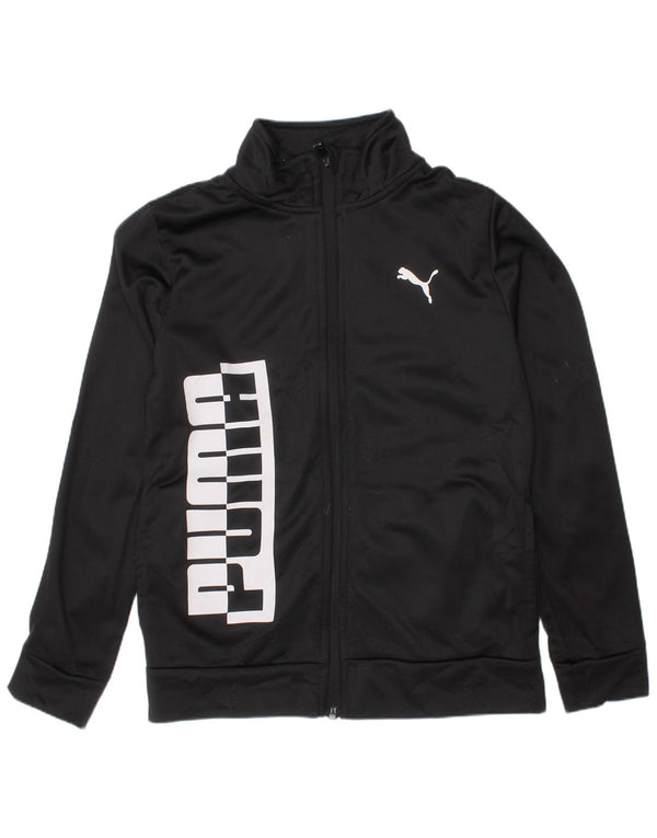 Puma Veste de survêtement graphique pour garçon 7-8 ans Petit Noir Polyester