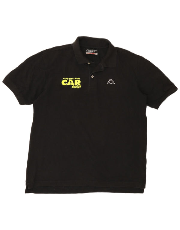 Kappa Polo Graphique Homme XL Noir Coton