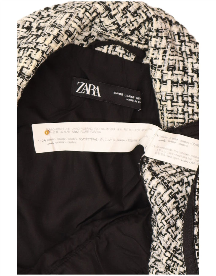 Zara Combishort sans manches pour femme UK 6 XS Gris à carreaux Polyester