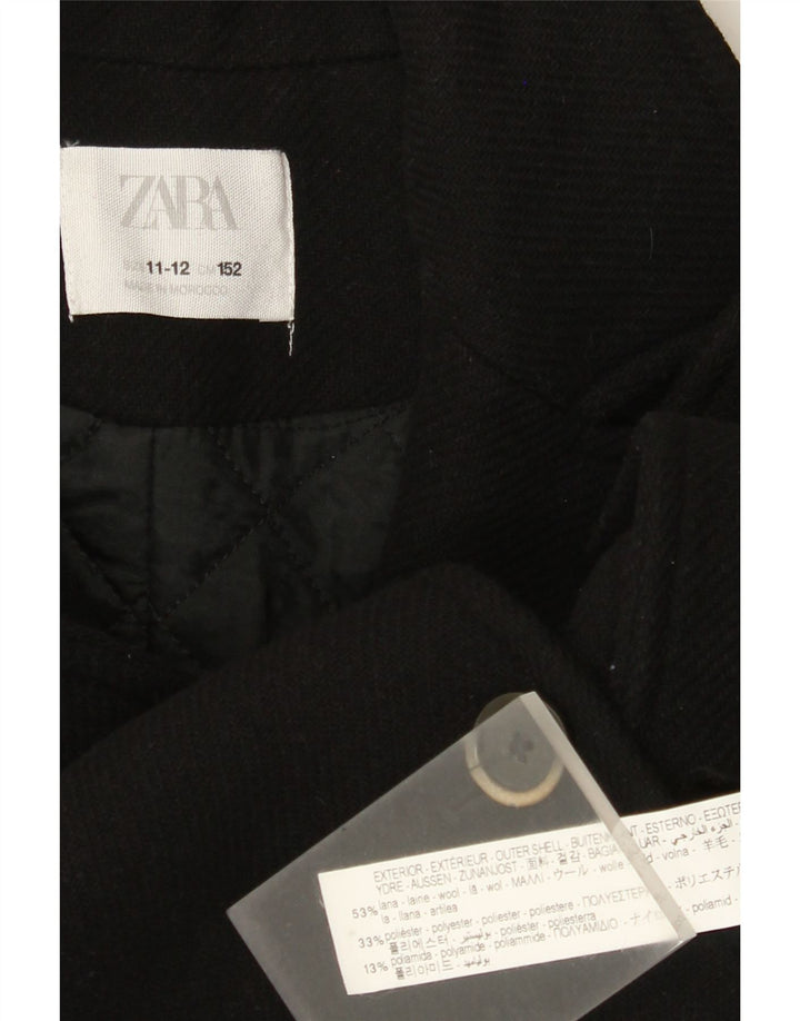 Zara Caban Filles 11-12 ans Laine Noir
