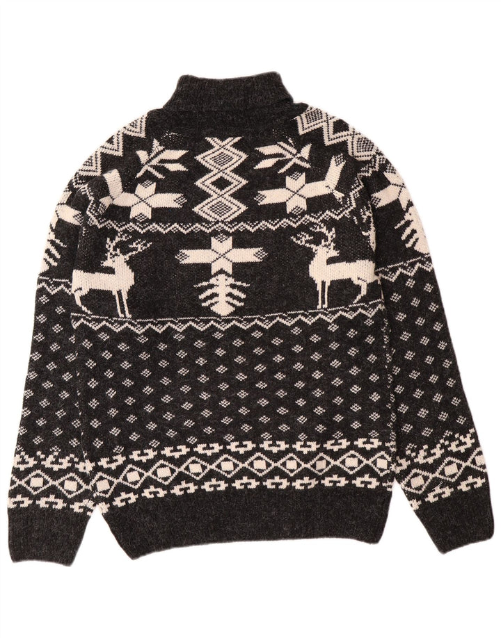 Aton Pull col roulé pour homme Noir moyen Fair Isle Christmas