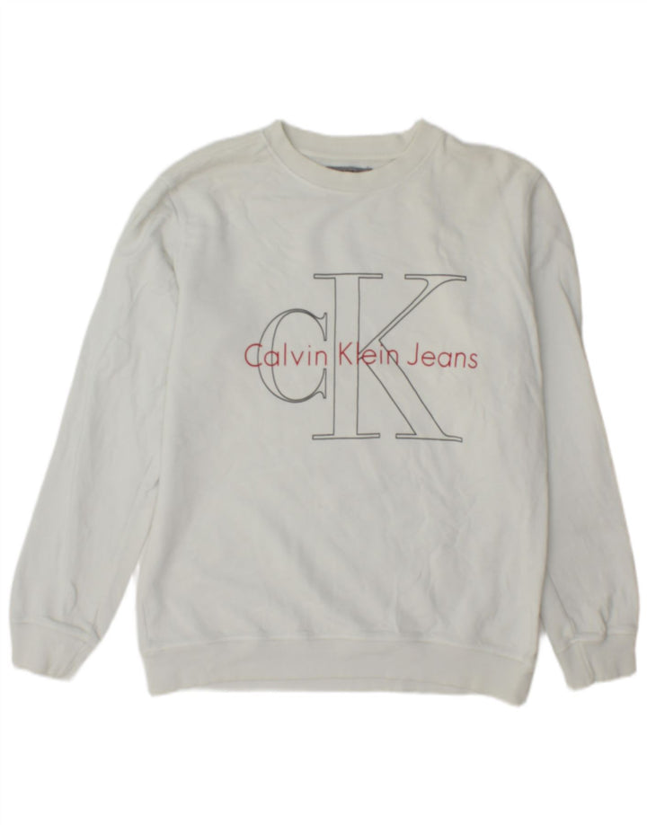 Calvin Klein Jeans Sweat-Shirt Graphic Regular Fit Homme Blanc Moyen