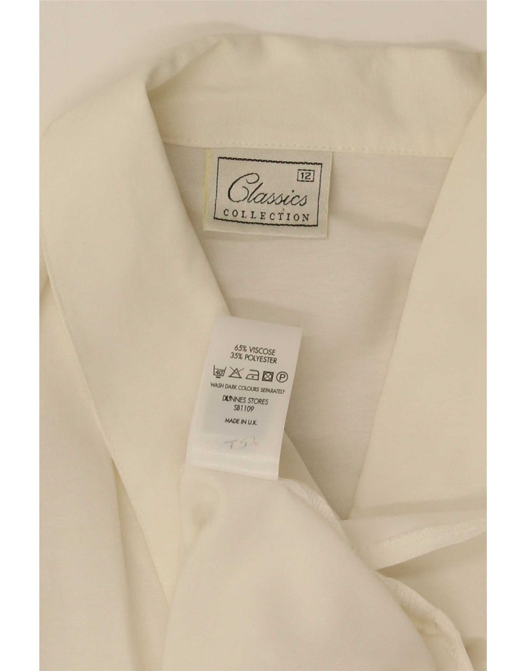 Classics Chemisier régulier à manches courtes pour femme UK 12 Blanc moyen