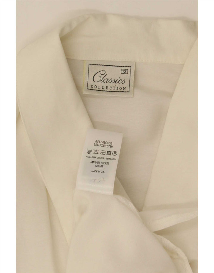 Classics Chemisier régulier à manches courtes pour femme UK 12 Blanc moyen