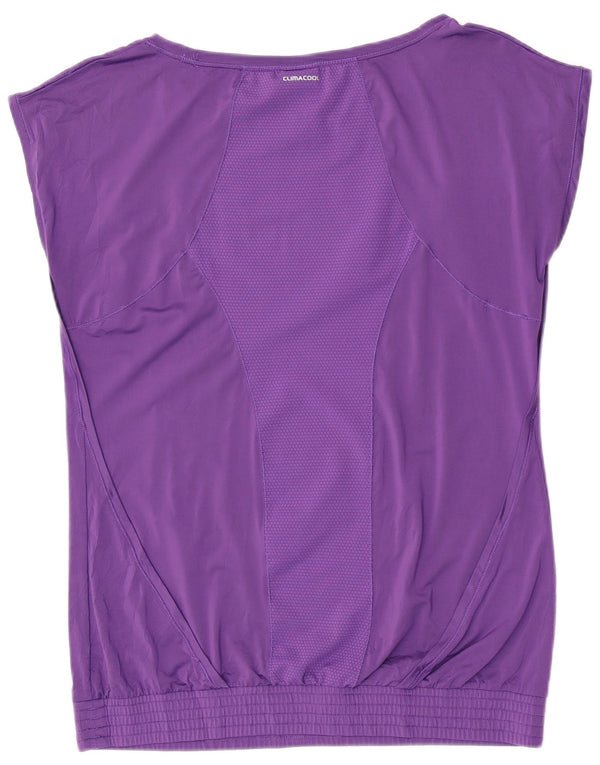 Adidas T-shirt graphique pour femme UK 16 Large Violet Polyester Sports