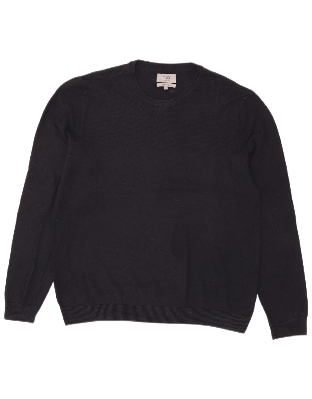 Marks & Spencer Pull col rond pour homme en acrylique bleu marine Taille L