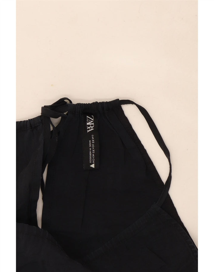 Zara Haut court dos nu pour femme UK 4 XS Noir