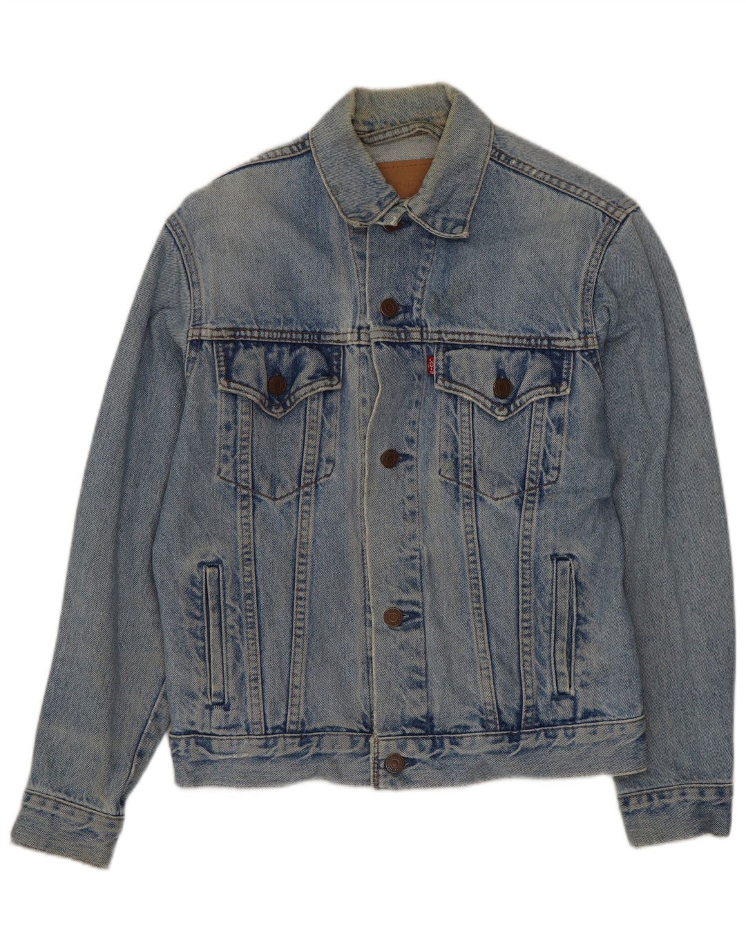 LEVI'S Veste en jean courte pour femme UK 14 Large Bleu Coton