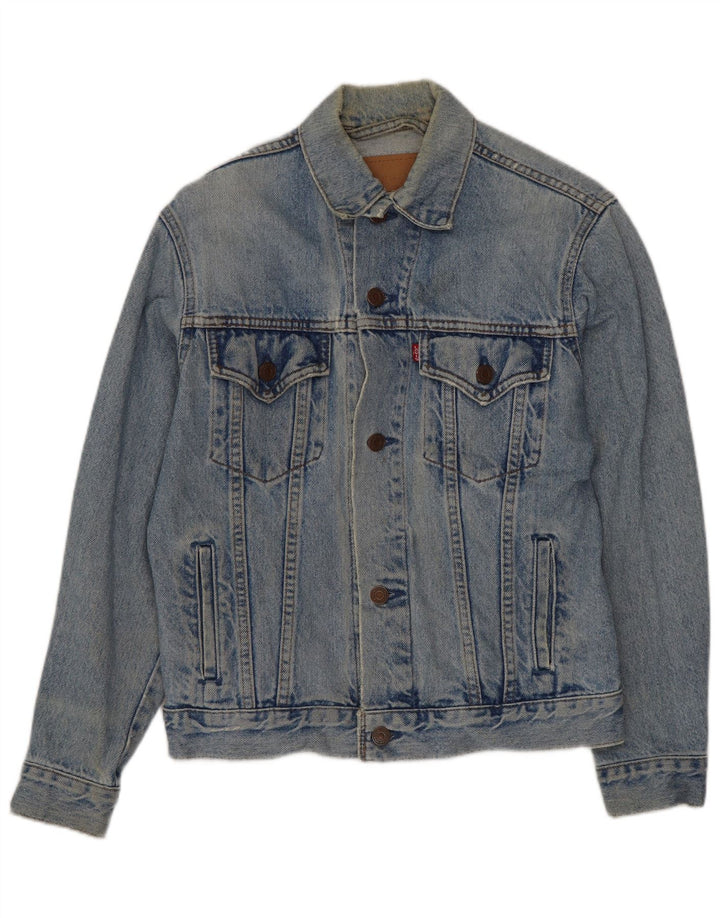 LEVI'S Veste en jean courte pour femme UK 14 Large Bleu Coton