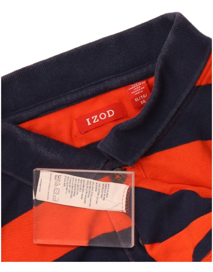 Polo Homme Izod XL Coton Rayé Orange