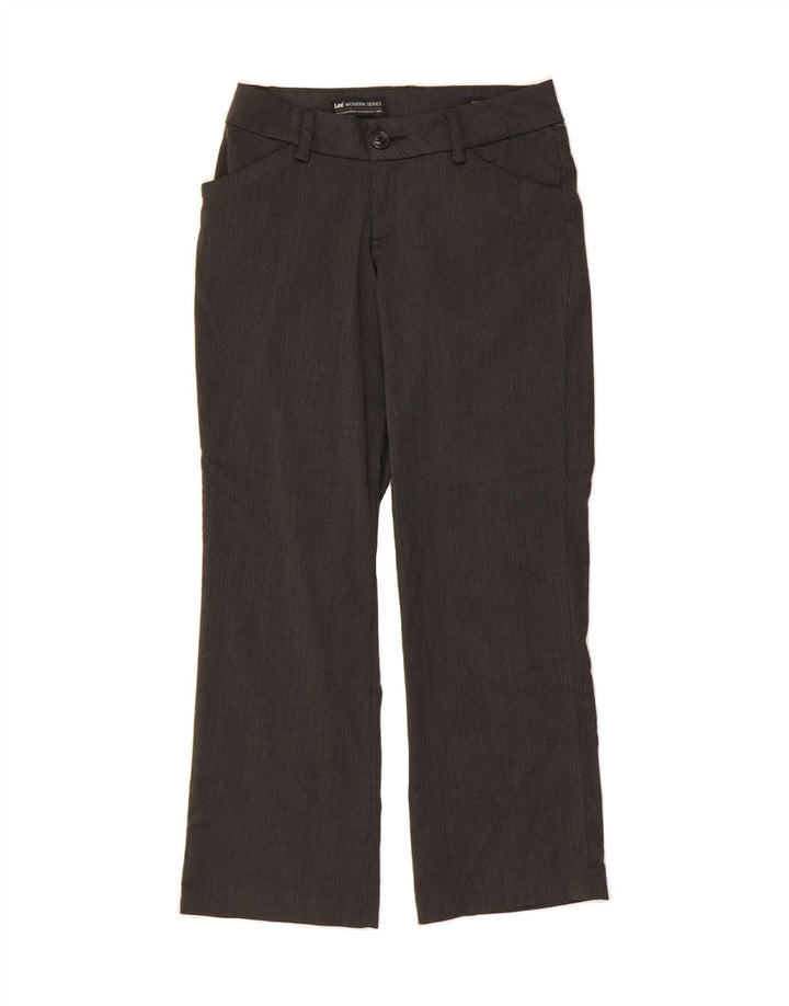 LEE Womens Petite Casual Trousers US 8 Medium W30 L30 Grey Herringbone Vintage Lee and Second-Hand Lee from Messina Hembry 