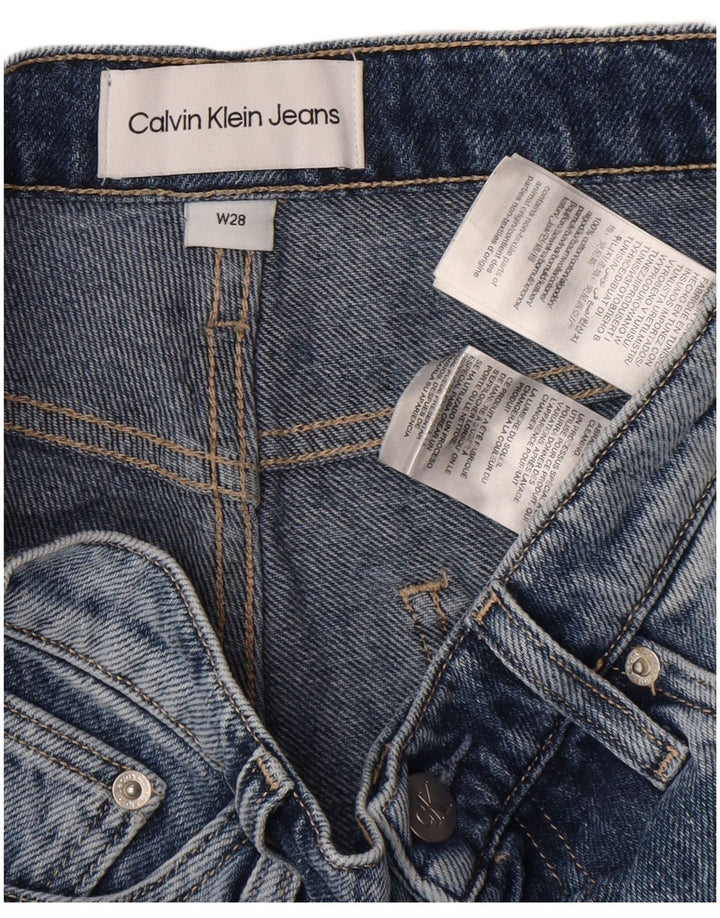Calvin Klein Womens Denim Distressed Hot Pants W28 Bleu Moyen Coton