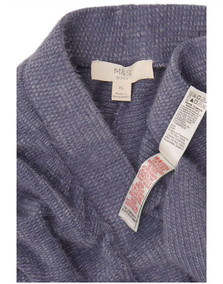 Marks & Spencer Pantalon de survêtement en tricot pour femme UK 18 XL Violet Polyester