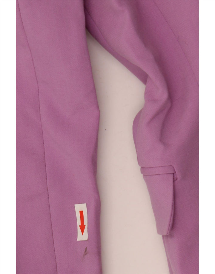 Zara Veste Blazer Ouverte Femme UK 6 XS Violet Polyester