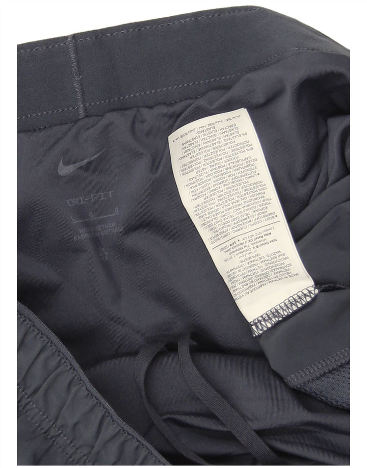 Nike Short de sport Dri Fit pour homme en polyester bleu marine Taille L