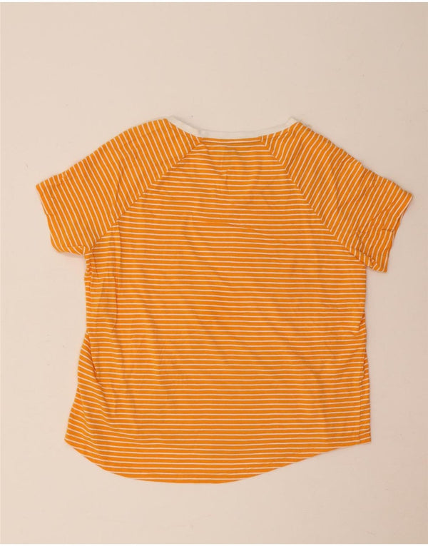 Tommy Hilfiger T-shirt graphique pour femme UK 14 Grand coton rayé orange
