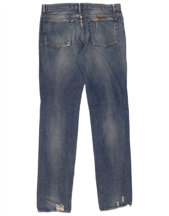 Cavalli Jean droit vieilli pour homme W36 L35 Bleu Coton