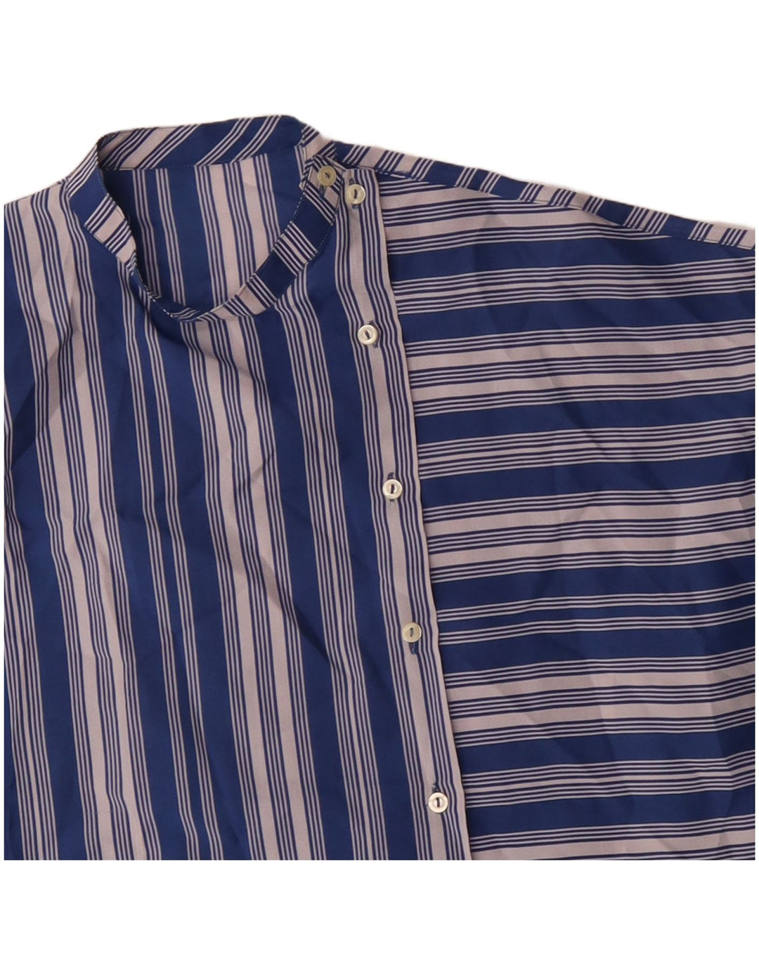 VINTAGE Chemisier Femme UK 18 XL Bleu Rayé