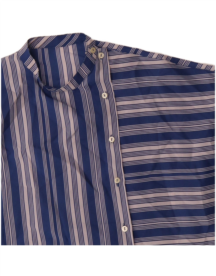 VINTAGE Chemisier Femme UK 18 XL Bleu Rayé