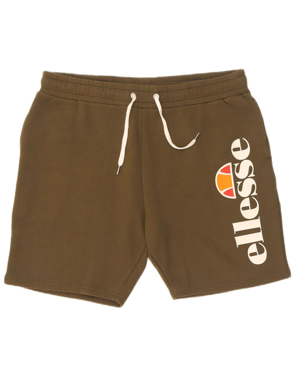Ellesse Short de sport graphique pour homme 2XL en coton kaki
