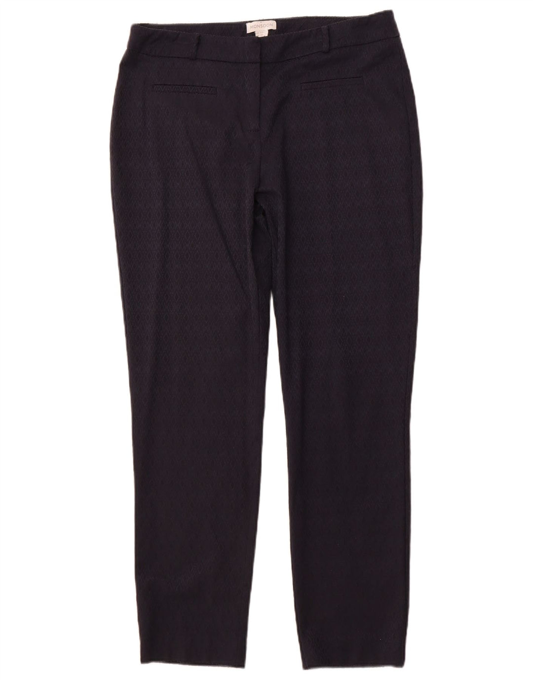 MONSOON Pantalon décontracté pour femme UK 14 Large W34 L29 Bleu marine