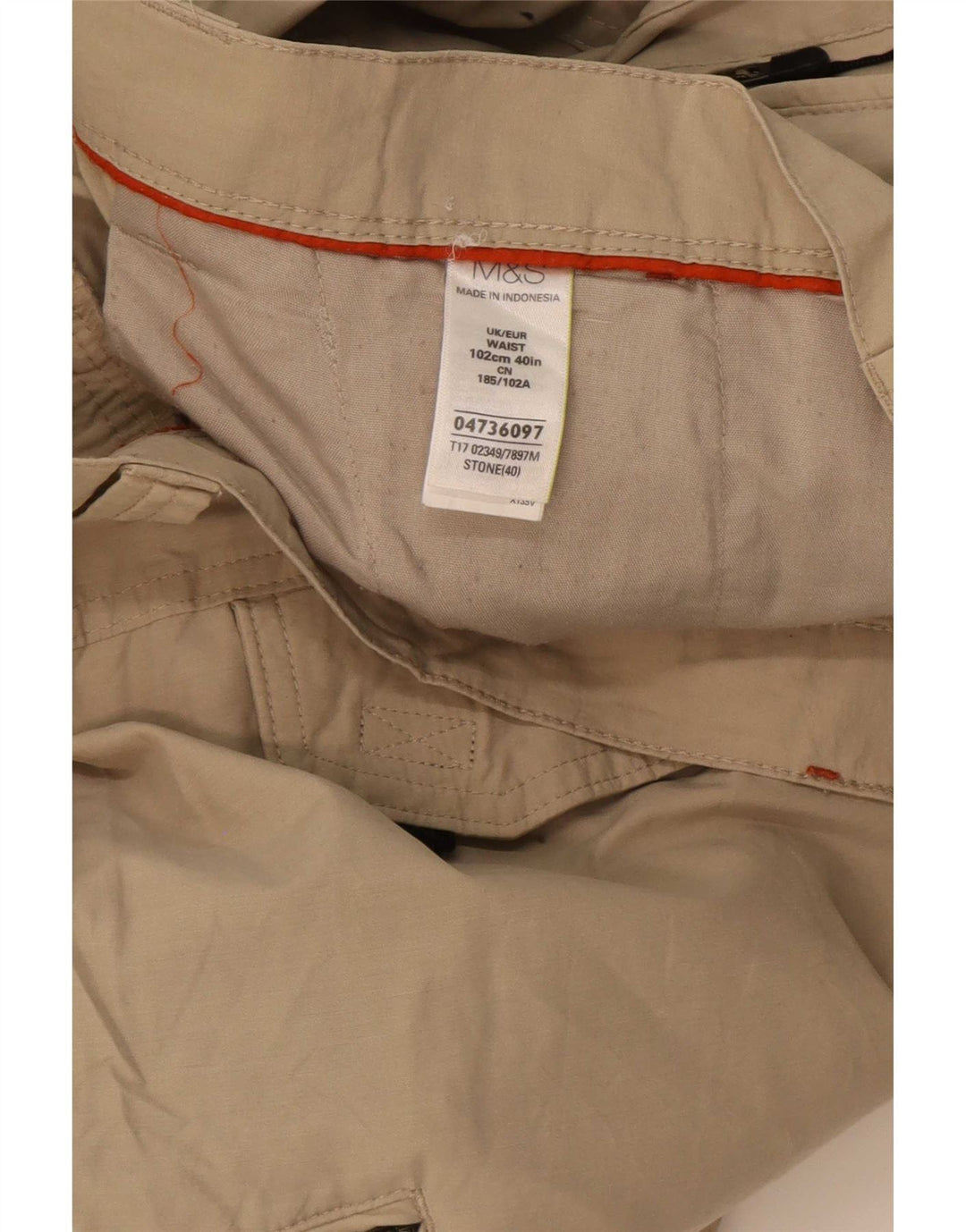 Marks & Spencer Bermuda Cargo Homme W40 XL Coton Beige