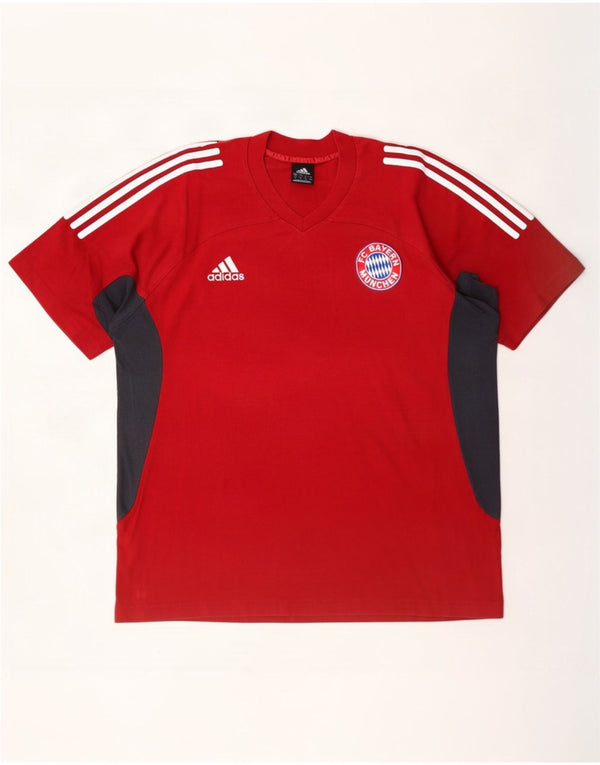 Adidas FC Bayern Munchen T-shirt pour homme UK 42/44 XL Rouge Colourblock