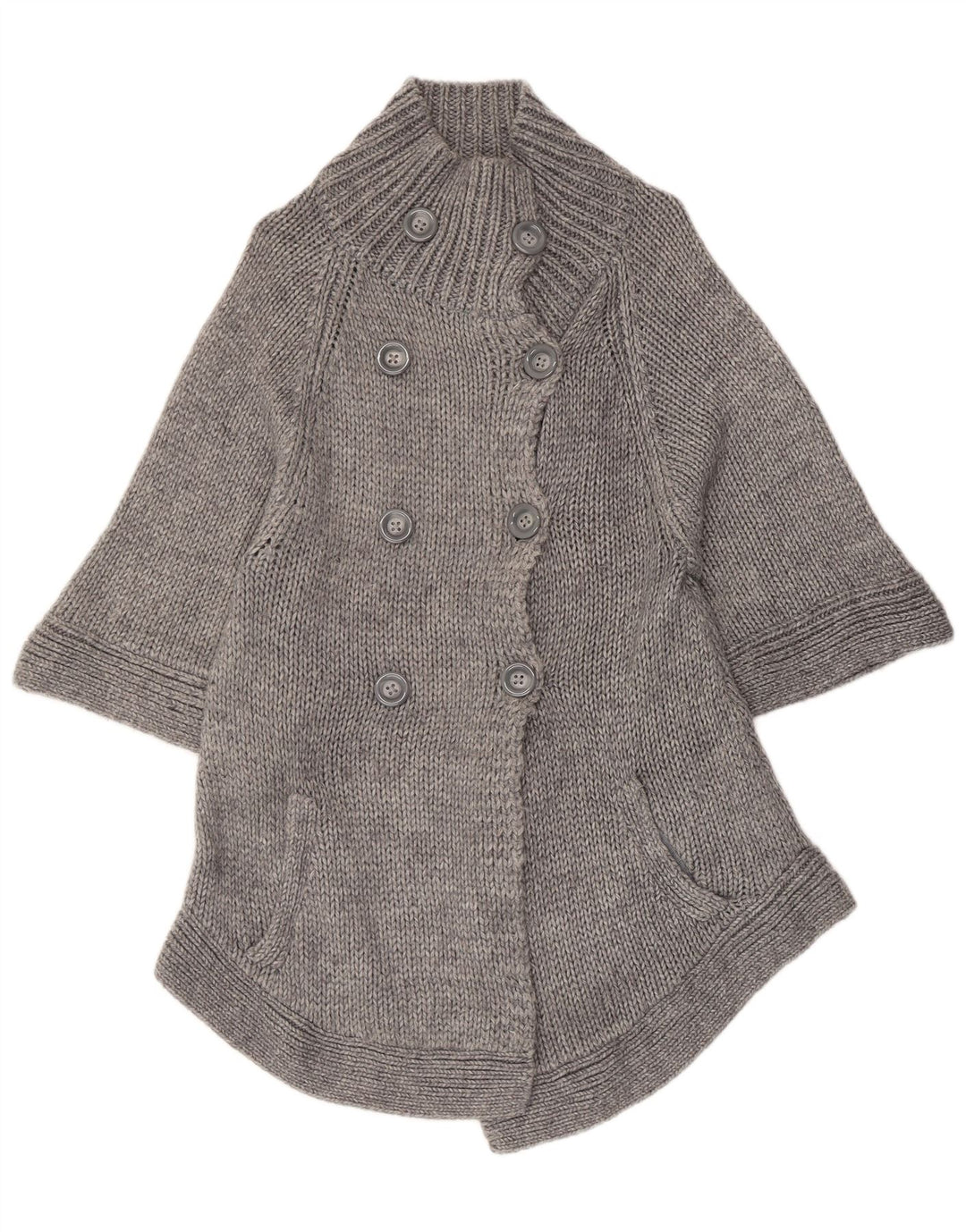 Guess Cardigan à manches 1/2 pour femme UK 14 Large Gris Acrylique