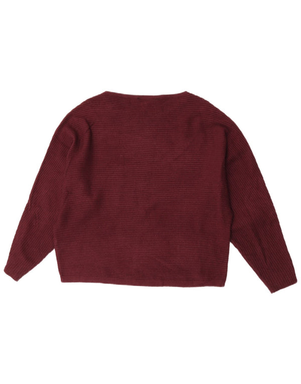 Oasis Pull col bateau pour femme UK 14 Viscose bordeaux moyen