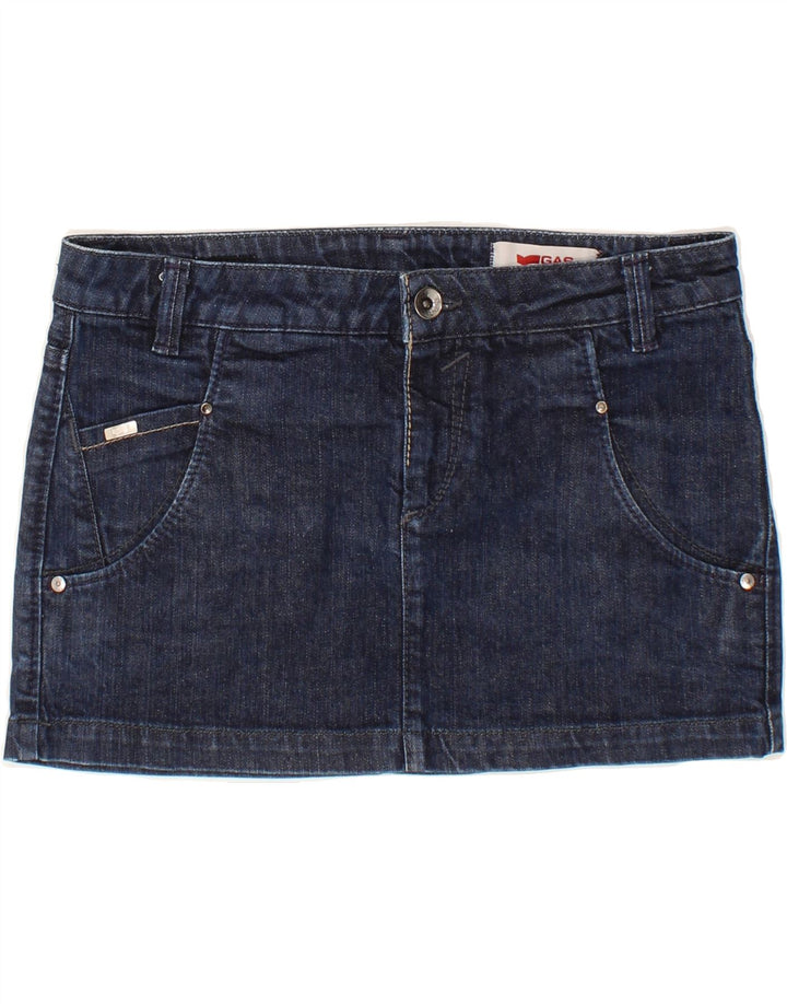 GAS Jupe Jean Femme W30 Coton Bleu Marine Moyen