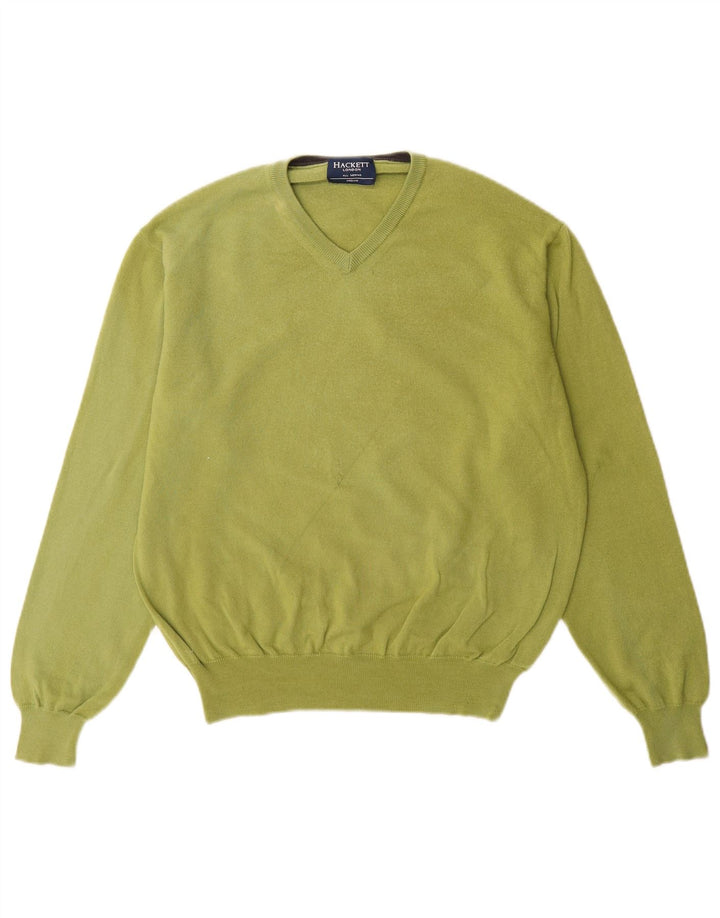 Hackett Pull Col V Homme Vert Moyen Laine Mérinos