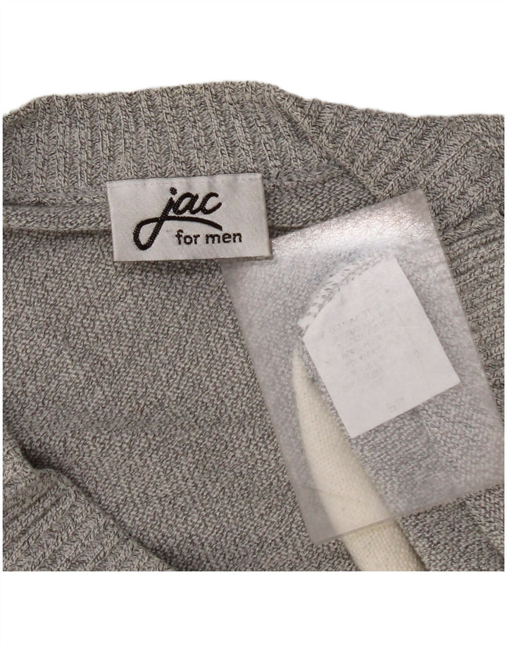 JAC Cardigan Homme Pull IT 52 Grand Gris Colorblock Coton