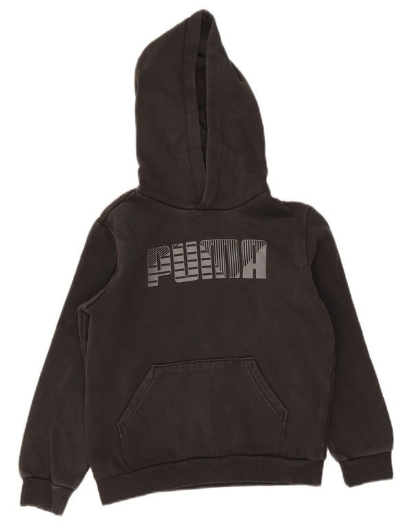 Puma Sweat à capuche coupe classique pour garçon 9-10 ans Noir Coton