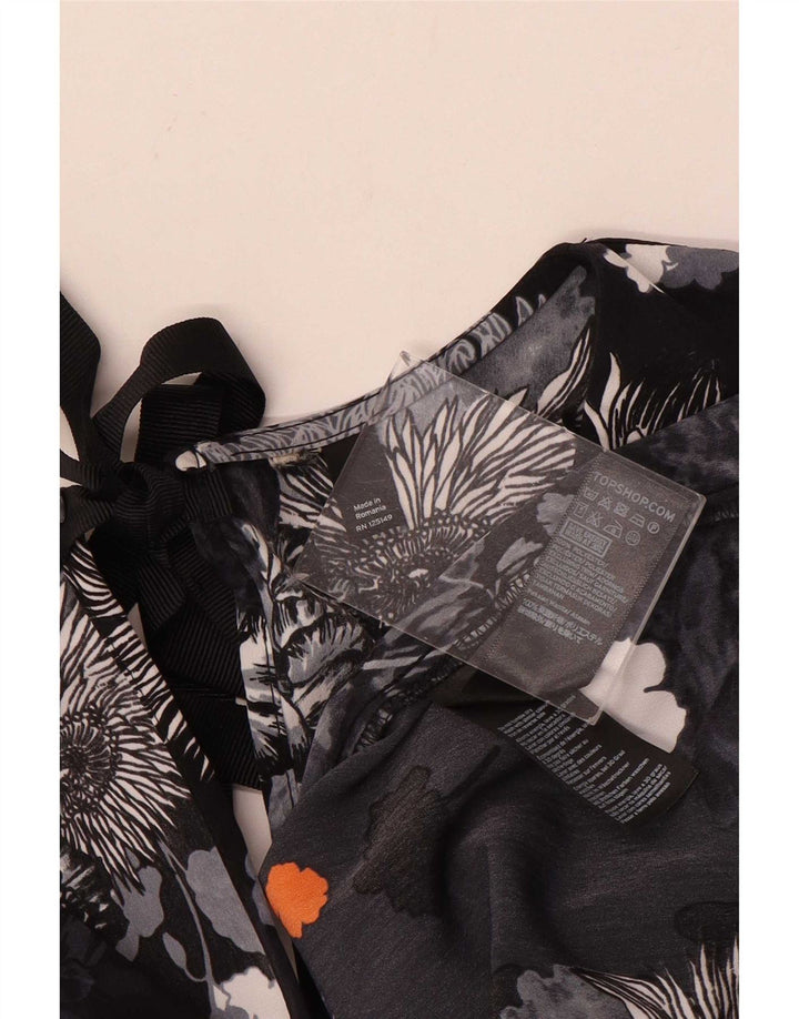 Topshop Chemisier surdimensionné pour femme UK 6 XS Noir Floral Polyester