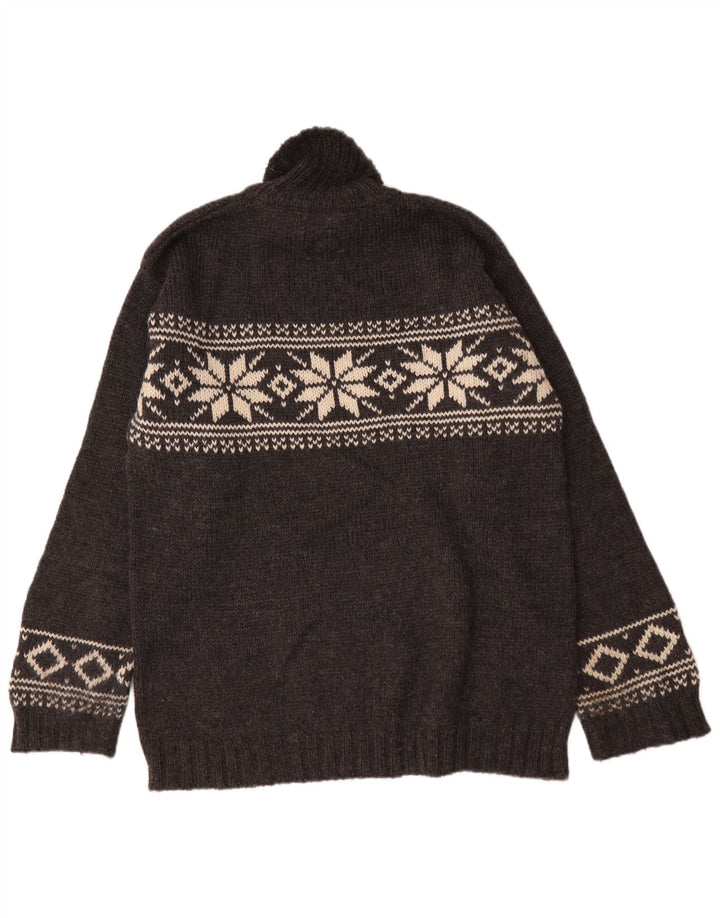 L.O.G.G Pull Col Roulé Homme Gris Moyen Laine Fair Isle