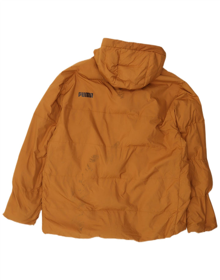 Puma Veste rembourrée à capuche pour homme UK 42 XL Beige Polyester