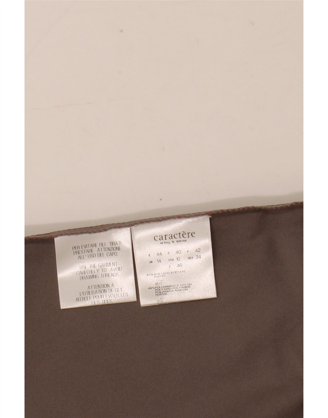 Caractere Robe Slip Femme UK 14 Large Marron Acétate