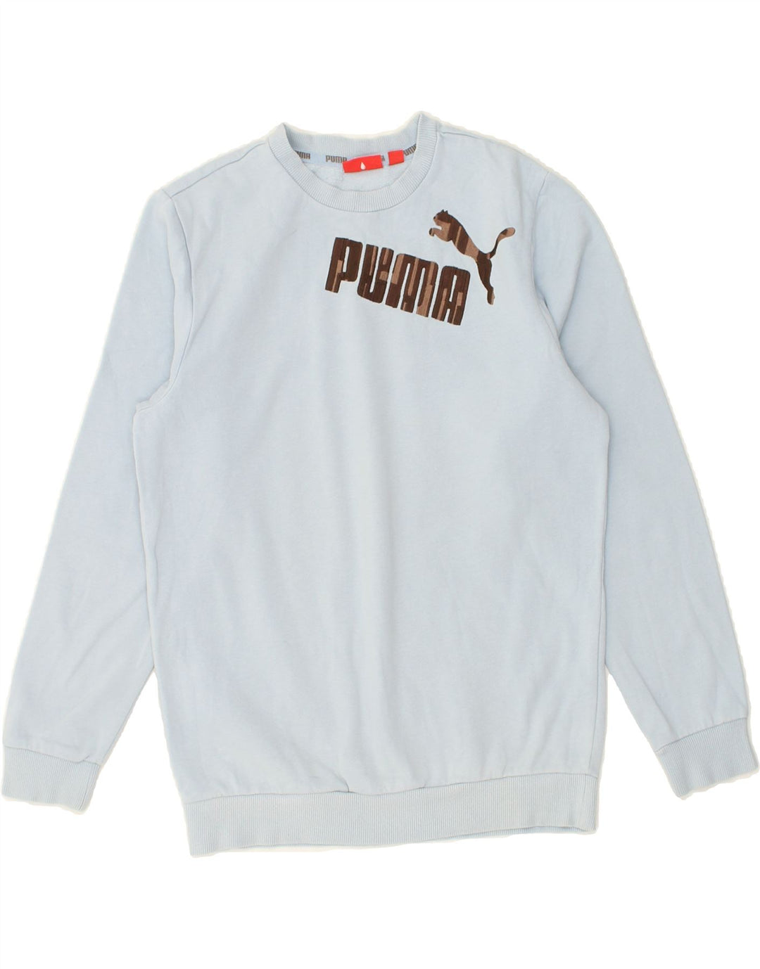 PUMA Boys Graphic Sweatshirt Jumper 11-12 Years Blue Cotton Vintage Puma and Second-Hand Puma from Messina Hembry 