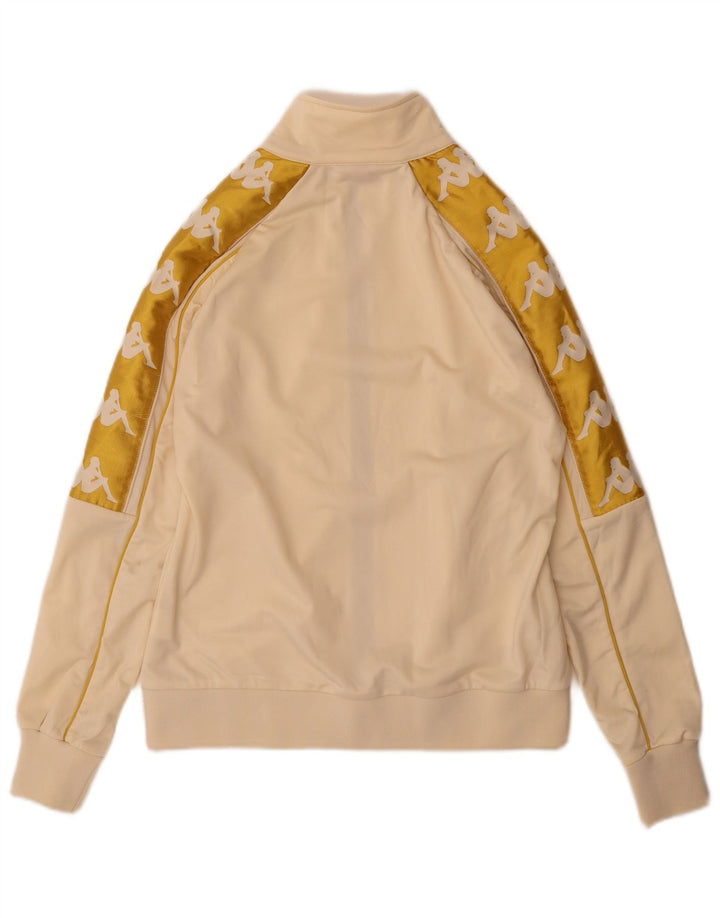 Kappa Veste de survêtement graphique pour femme UK 10 Small Beige Colourblock