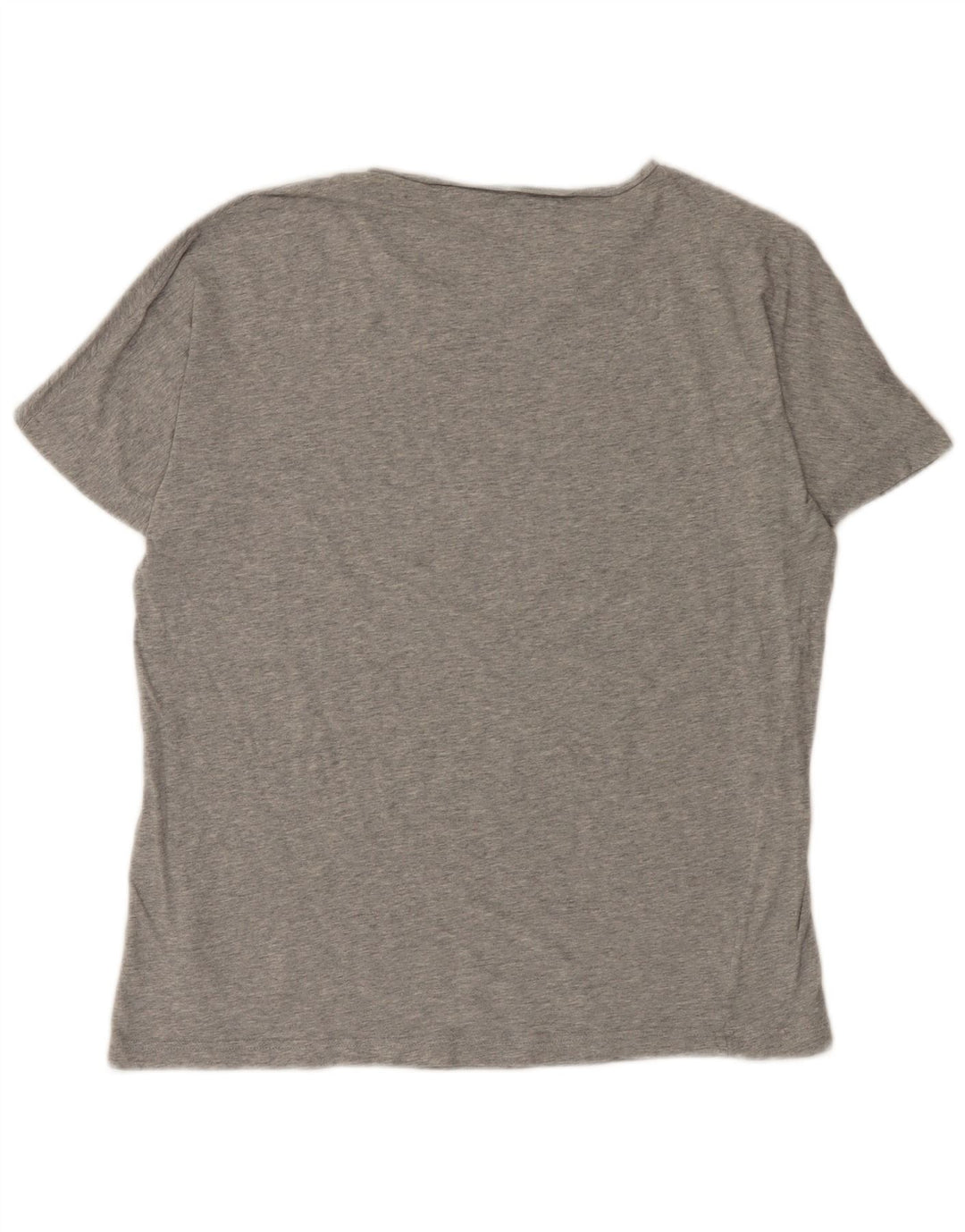 Benetton Femme T-Shirt Graphique Haut Large Gris Moucheté Coton