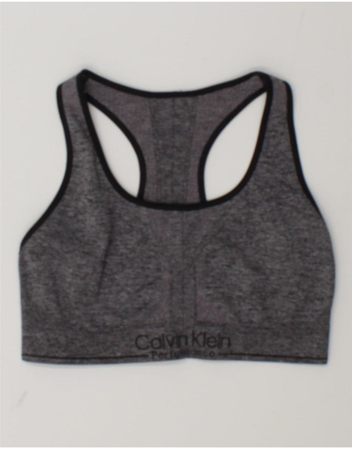 Calvin Klein Haut de Brassière Graphic Sport Femme Gris Moyen