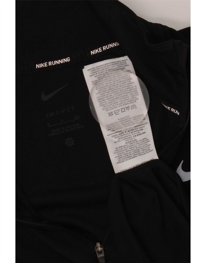 Nike Haut de survêtement Dri Fit à col zippé pour femme UK 10 Petit Noir