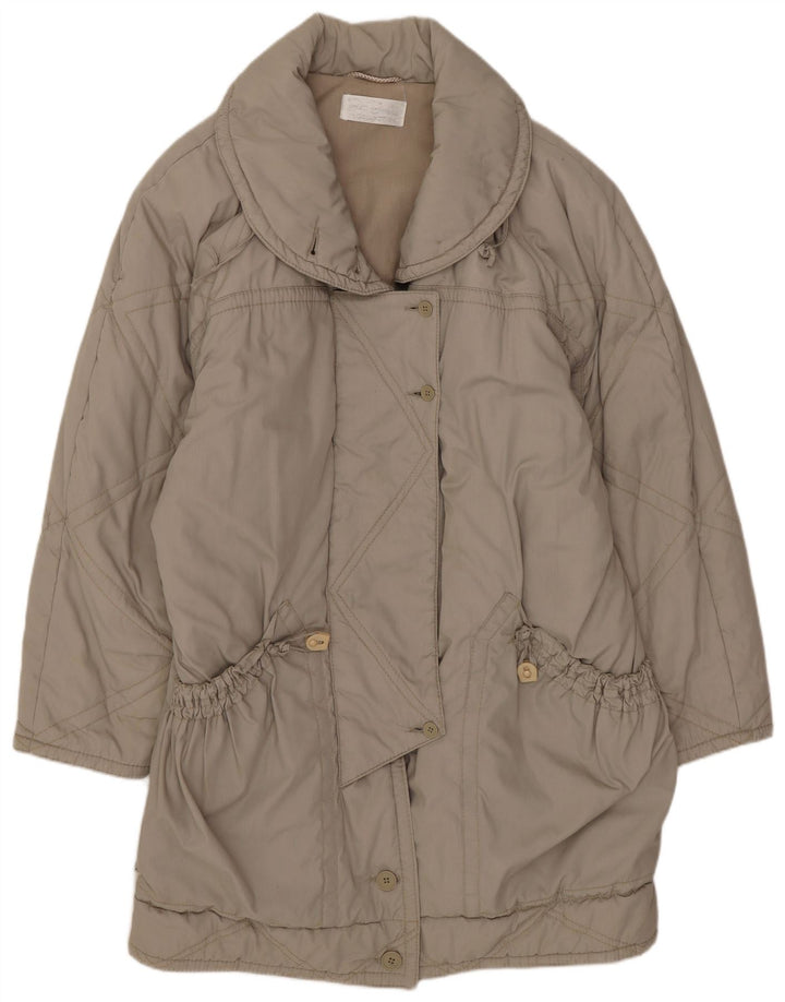 vintage Femme Manteau surdimensionné EU 40 Polyester Beige Moyen