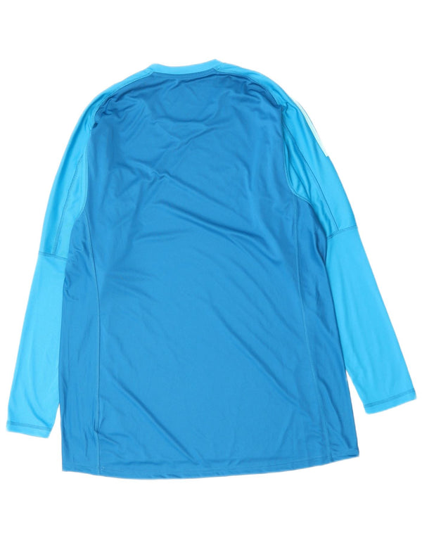 ADIDAS Homme Climalite T-Shirt Top XL Bleu Rayé Polyester