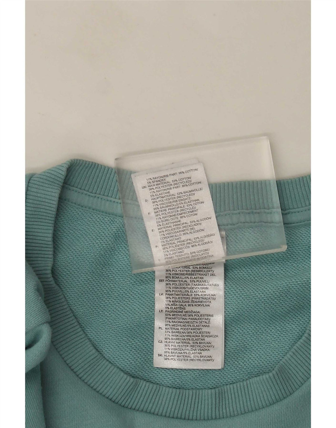 Adidas Sweat-shirt graphique pour femme UK 12/14 Bleu moyen Coton