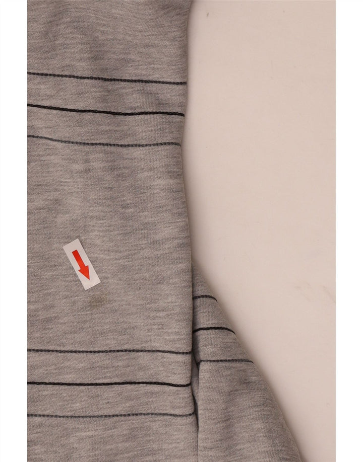 Adidas Sweat-shirt pour homme en coton rayé gris Large